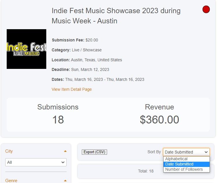 Tunetrax Artist Submission for festivals